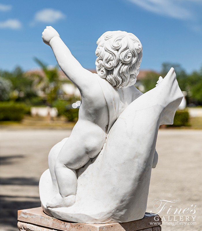 Marble Statues  - Cupid Pair In Statuary Marble - MS-1310